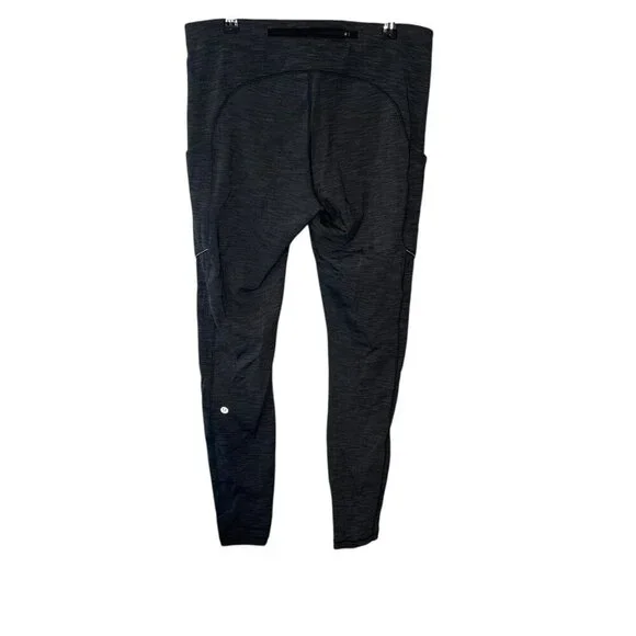 Lululemon Speed Up 28" Heathered Black Pocket Leggings Size 10 W5CM8S Luxtreme - Picture 6 of 10